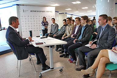 Yuri Konstantinovich Shafranik meeting advanced students, 24.04.2018